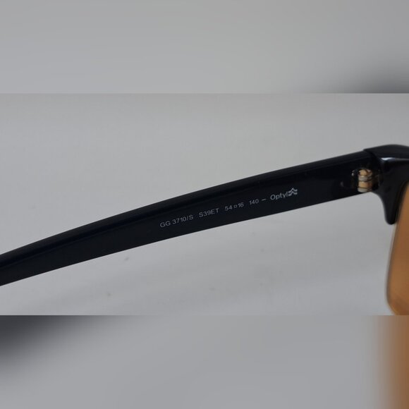 Gucci Men's Sunglasses Half Rim Wayfarer Yellow Gold Mirror GG3710/S 54-16-140 - Picture 3 of 16